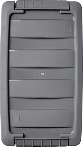 Vista 3 de Yaxa Basics Contenedores de almacenamiento de plástico con tapas de cierre seguro, cubos organizadores apilables, transparente/gris, 5 cuartos