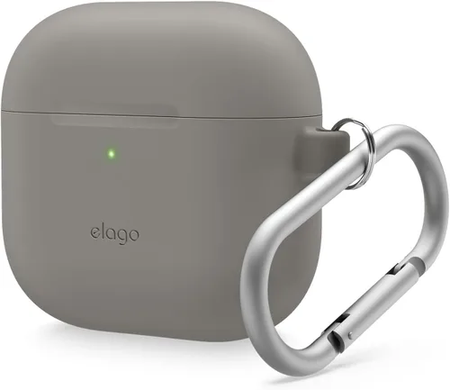 Vista 15 de elago Funda compatible con AirPods 4 – Funda de silicona premium con mosquetón, soporta carga inalámbrica, resistente a golpes, protección completa