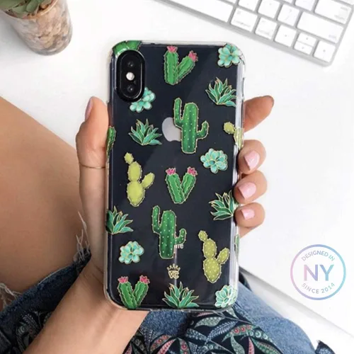 Vista 2 de Velvet Caviar Compatible con iPhone Xs Max Funda Cactus para mujeres y niñas - Lindas fundas protectoras transparentes para teléfono