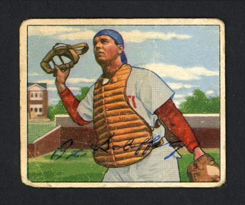 Bob Scheffing Autographed 1950 Bowman Card #168 Cincinnati s SKU #164320 - Baseball Slabbed Autographed Cards