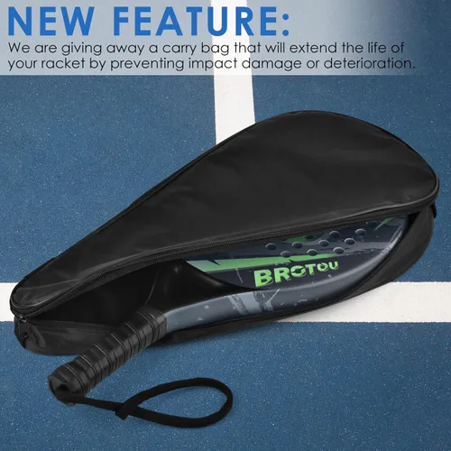 Vista 5 de BROTOU Padel Tennis Racket Carbon Fiber Surface with EVA Memory Foam Core with Carry Bag