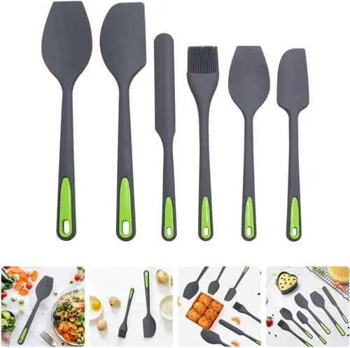 Vista 9 de Silicone Baking Spatulas Dual-color Cake Cream Scrapers Heat Resistant Design Mixing Tools for Kitchen Reusable Non-stick Silicone Baking Utensils