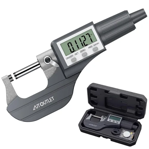 Vista 15 de AUTOUTLET 0.000-0.984 in/0-1 micrómetro digital - Herramienta de medición de precisión con sonda endurecida sinterizada de acero inoxidable