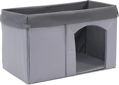 Vista 8 de MidWest Homes for Pets Eilio - Casa plegable de madera para perros, no requiere herramientas para el montaje, casa para perros ideal para razas