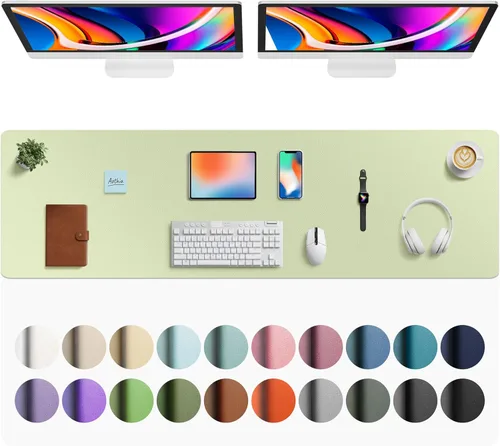 Vista 153 de Aothia Protector de Escritorio de Cuero, Alfombrilla para Ratón, Alfombrilla de Escritorio de Oficina, Secante de Escritorio de Cuero PU