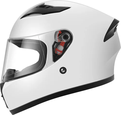 Vista 2 de YEMA Casco de moto de calle DOT de cara completa YM-832 con bufanda extraíble para el cuello para hombres y mujeres