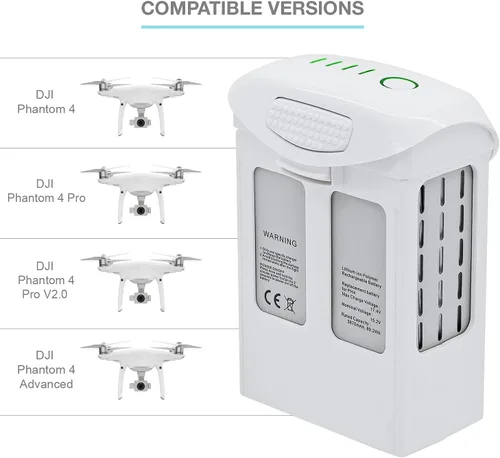 Vista 3 de ExpertPower Paquete de 3 baterías de repuesto de vuelo inteligente de alta capacidad (15.2V 5870mAh) para drones DJI Phantom 4 Series DJI Phantom