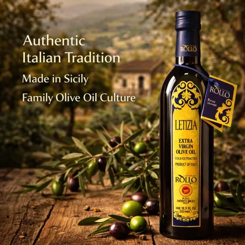 Vista 6 de Letizia Aceite de Oliva Virgen Extra Siciliano DOP 16.9 fl oz