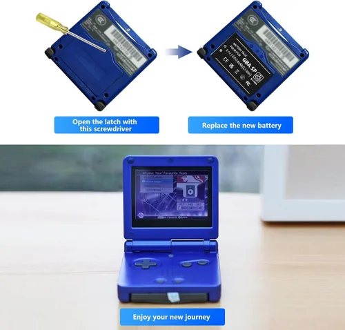 Vista 7 de Battery for Nintendo Gameboy Advance SP 1600mAh Rechargeable Lithium-ion Battery Replacement for Nintendo GBA SP AGS-001 SAM-003