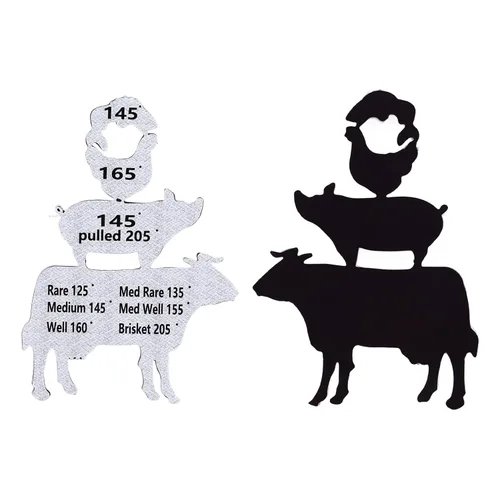 Vista 7 de Fdit Imán de temperatura de carne, guía de temperatura de cocción de barbacoa acrílica con temperatura interna Tabla de tiempo para carne de res