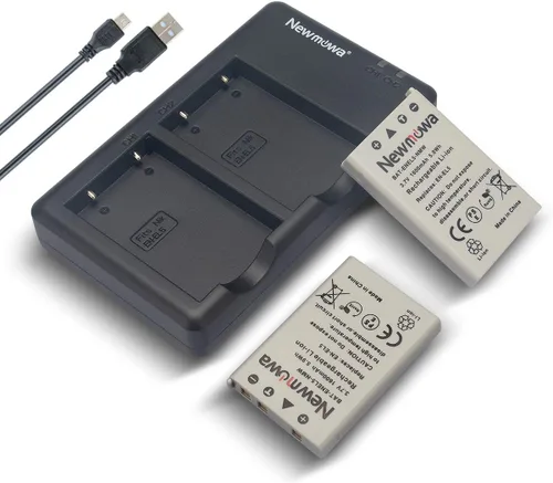 Newmowa Batería de repuesto EN-EL5 (paquete de 2) y kit de cargador USB dual para Nikon Coolpix 3700, 4200, 5200, 5900, 7900, P3, P4, P80, P90,