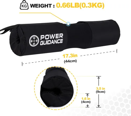 Vista 7 de POWER GUIDANCE Barbell Squat Pad - Neck & Shoulder Protective Pad Anti-Skid Points for Squats, Lunges, Hip Thrusts, Weightlifting - Fit Standard and