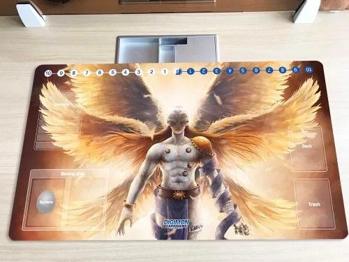 Vista 4 de Tapete de juego Digimon DTCG Mat Tailmon TCG CCG OCG Trading Card Game Mat con zonas + bolsa gratis (ZD002-274-SM)