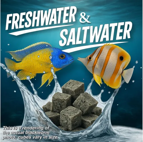 Vista 6 de Premium Grade Freeze Dried California Blackworms with Spirulina Boost - High-Protein, All Natural Fish Food from Temp Controlled Hatchery for