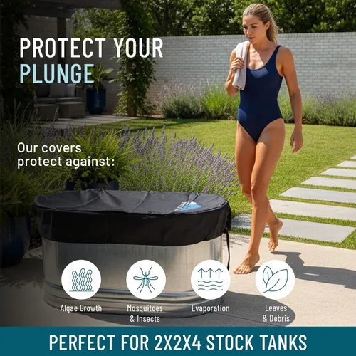 Vista 4 de Polar Protector - Cubierta de tanque de 2 x 2 x 4 pulgadas, terapia de agua helada, cubierta de agua fría para tanque galvanizado, impermeable, a