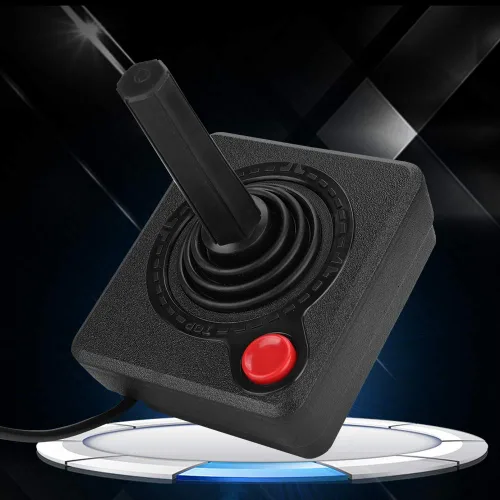 Vista 3 de Controlador de joystick analógico retro clásico 3D, con una operación y un joystick de cuatro vías, control de juego para 2600, compatible