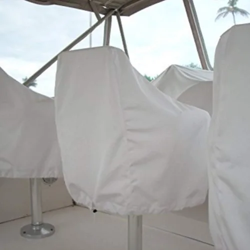 Vista 6 de WDFS - Funda para asiento de barco, silla capitán, timonel, resistente al polvo, resistente a los rayos UV, cierre elástico, para exteriores, yate