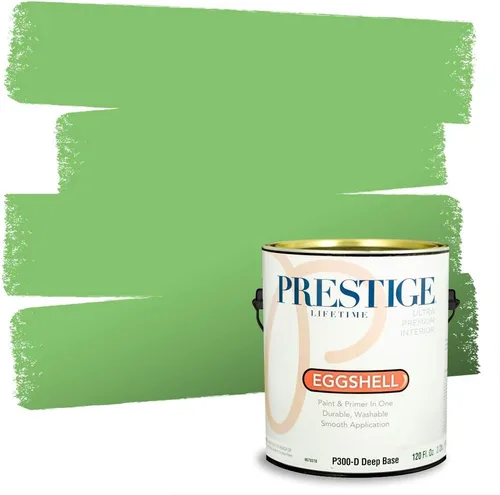 Vista 211 de PRESTIGE Pintura exterior e imprimación en uno, aloe, plano, 1 galón