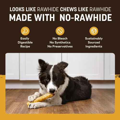 Vista 28 de Earth Animal Masticables sin ocultar – de The Grill Rolls Bacon Cheeseburger Sabor Rawhide Free Medium Dog Chews – 3