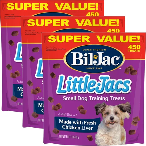 Vista 14 de Bil-Jac Little Jacs - Golosinas de entrenamiento para perros pequeños, sabor a pollo, hechas con hígado de pollo, 4 onzas (paquete de 4)