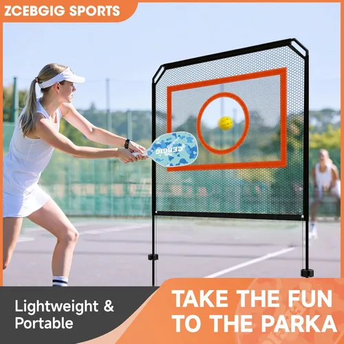 Vista 7 de Portable Pickleball Net – Regulation Size Outdoor & Indoor Paddle Game Set with Ball Catch Net & Removable Target – Heavy Duty Steel Frame, Carry