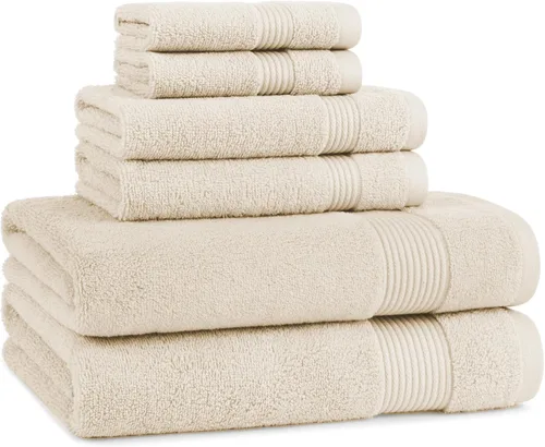 Vista 33 de Juego de toallas de baño Arkwright de 4 piezas - 100% algodón súper suave, 600 GSM de secado rápido y absorbente, artículos de lujo para baño