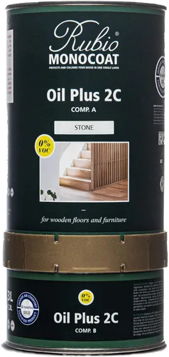 Vista 157 de Rubio Monocoat Tinte y Acabado para Madera 650 pies² - Blanco 5% Oil Plus 2C Secado Rápido, Aceite para Madera de Linaza Ecológico para Uso
