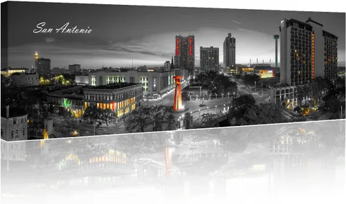 Vista 76 de 3 paneles de Atlanta Skyline vista de la ciudad en blanco y negro, imágenes panorámicas de edificio de ciudad, decoración de pared para sala