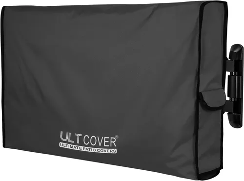 ULTCOVER Funda impermeable para televisores de exterior de pantalla plana de 28 a 32 pulgadas, cubre también los elementos de montaje y los Negro
