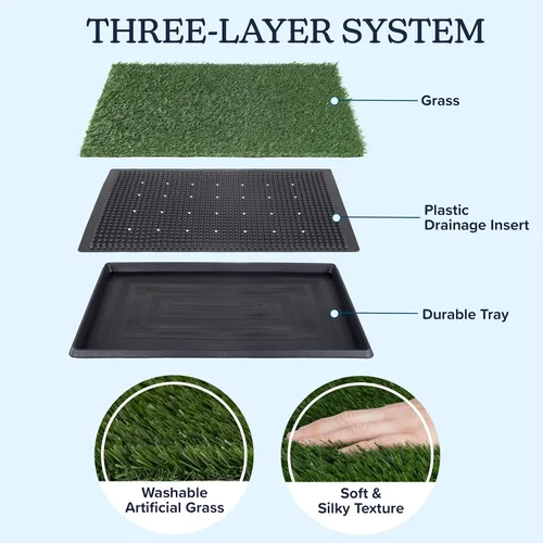 Vista 5 de Alfombra de baño de césped artificial para cachorros y mascotas pequeñas