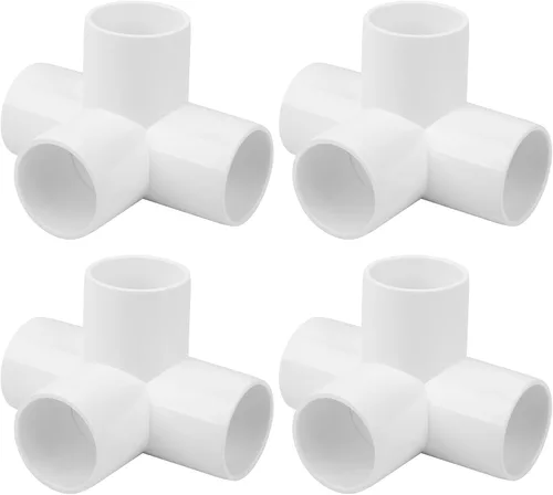 Vista 17 de Paquete de 12 accesorios de PVC de 3 vías de 1 pulgada de grado SCH40 para muebles, conector de tubería de PVC de 3 vías para estante de jardín