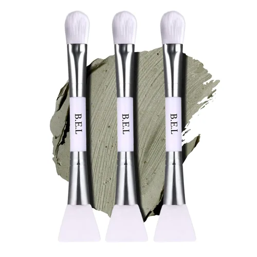 Vista 8 de Bare Essentials Living - Cepillo para mascarilla facial de arcilla (1 paquete, bambú), herramienta doble aplicadora de máscara facial de silicona