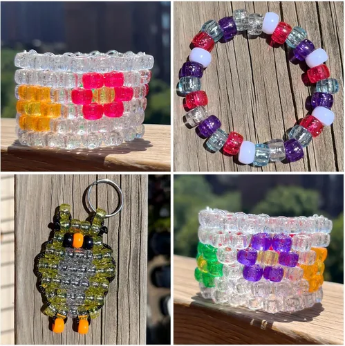 Vista 5 de Cuentas de pony con purpurina negra (1200 piezas 6x9mm), cuentas de pony a granel para pulseras, collares, fabricación de joyas, suministros