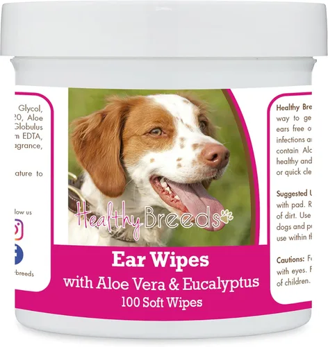 Vista 175 de Healthy Breeds Shih Tzu Toallitas de limpieza de oídos con aloe y eucalipto para perros, 100
