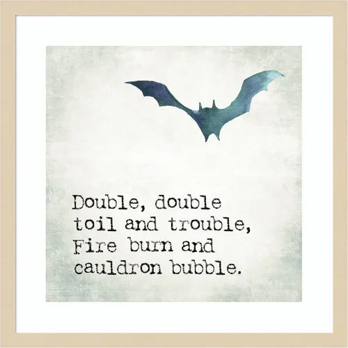 Amanti Art Framed Wall Art Print 21x21 Double Double Bat Portfolio, Animals Wall Art, Vintage Decor, Medium Poster Painting Artwork for Living Room,