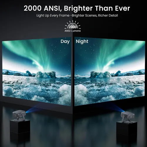 Vista 11 de Proyector para exteriores de Google TV con licencia oficial ANSI 2000 4K Full HD, proyector inteligente con WiFi y Bluetooth