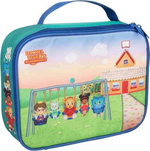 Daniel Tiger's Neighborhood Funda aislante para el almuerzo, bolsa reutilizable resistente con bolsillo de malla, columpio con amigos Transparente