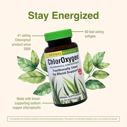 Vista 5 de Herbs Etc. ChlorOxygen Concentrado de clorofila – Ayuda a la circulación sanguínea saludable – Apoyo ambiental a gran altitud – Apoyo energético