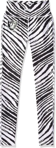 Vista 28 de Zubaz - Leggings con estampado de cebra para mujer con licencia oficial de la NFL, color del