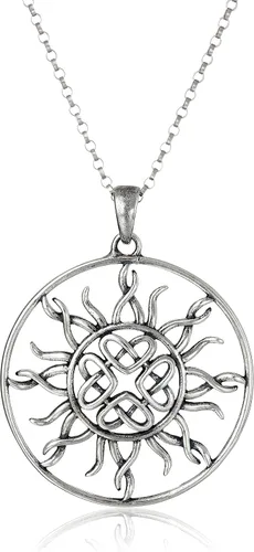 Vista 8 de Yaxa Essentials . Collar con colgante celta de plata de ley 925 para mujer, cadena Rolo de 18 pulgadas, joyería hipoalergénica para mujer