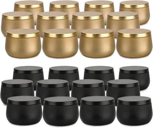 Latas para velas de 8 onzas, 24 piezas, tarros de velas con tapas, 8 onzas, para fabricación de velas, artes y manualidades, almacenamiento y