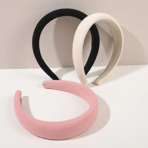 Vista 6 de Ivyu Diademas acolchadas para mujer, 3 piezas de diademas para mujer de moda, bandas para el cabello, diadema neutra hinchada