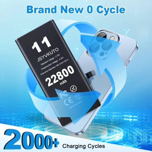 Vista 4 de Batería de repuesto de 22800mAh [actualizada] para iPhone 11, nueva batería de repuesto de 0 ciclos de mayor capacidad para iPhone 11 con kit