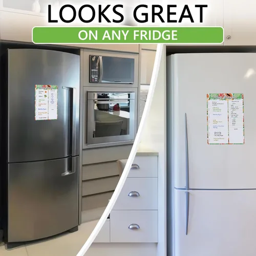 Vista 7 de Planificador magnético de comidas para refrigerador A4-8.5 x 12 pulgadas, imán de menú semanal para nevera, tablero de menú para cocina, tablero