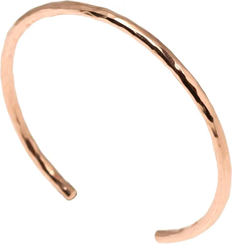 John S. Brana Pulsera de cobre martillado de 0.118in, joyería hecha a mano, 100% cobre sólido sin revestimiento, Cobre