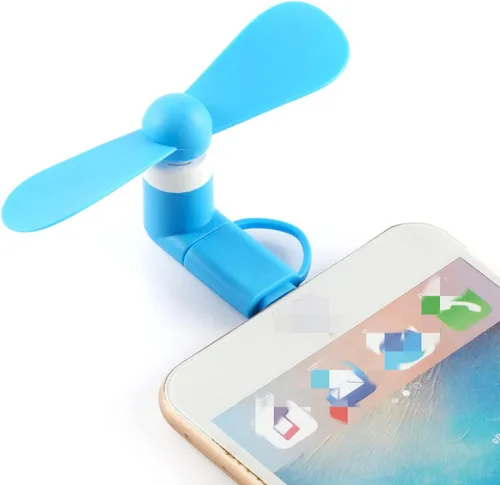 Vista 7 de Mini Cell Phone Fan - Colorful and Powerful 2-in-1 Fan Compatible for iPhone, iPad, Android Smartphone,Tablet - Cell Phone Summer Accessories