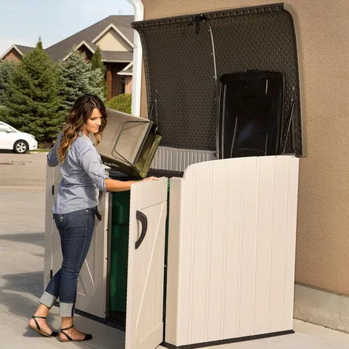 Vista 7 de Lifetime Products caja de almacenamiento horizontal Lifetime 60170, color tostado
