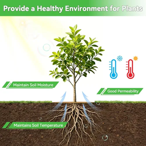 Vista 4 de ZeeDix Paquete de 6 Anillos de Mantillo de Fibra de Coco, Anillo de Mantillo de Fibra de Coco de 24 Pulgadas, Tapete Protector de Árboles 100%