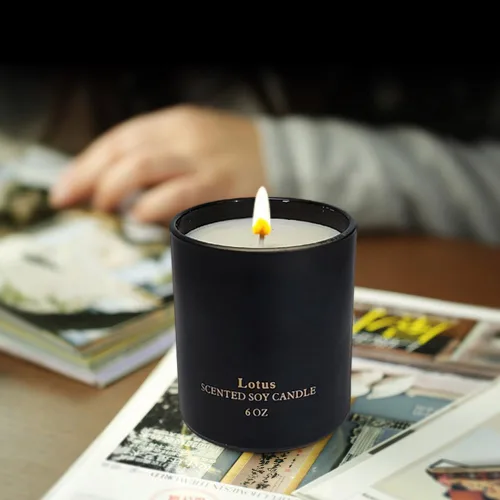 Vista 5 de Kelly's Custom Candles Velas perfumadas para mujer, velas de aromaterapia de loto premium, velas perfumadas para el hogar, velas de soja de 6 onzas