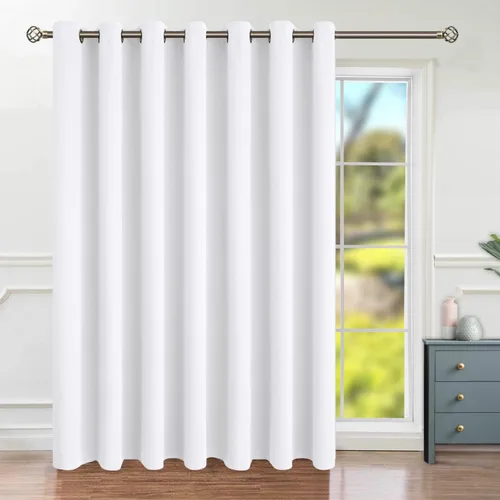Vista 18 de BGment Cortinas opacas para oscurecer la habitación, cortina de puerta corredera de moda de 100 x 84 pulgadas, cortina térmica ancha para ventana